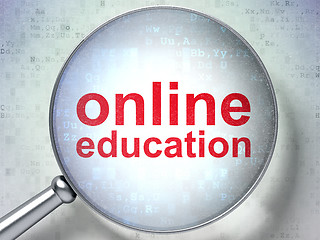 Image showing Education concept: Online Education with optical glass