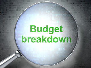 Image showing Finance concept: Budget Breakdown with optical glass