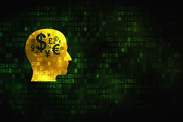 Image showing Business concept: Head With Finance Symbol on digital background