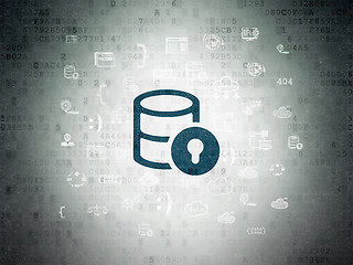 Image showing Database concept: Database With Lock on Digital Data Paper background