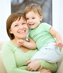 Image showing Mother is having fun with her son