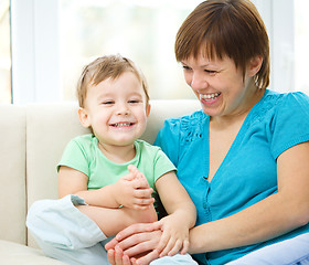 Image showing Mother is having fun with her son
