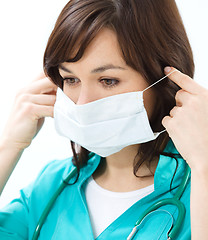 Image showing Portrait of a woman wearing doctor uniform