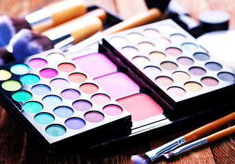 Image showing Various makeup products 