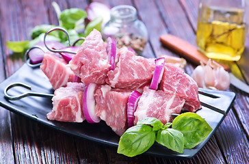 Image showing raw meat for kebab