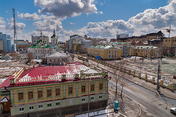Image showing Urban view with church of Saviour in Tyumen,Russia