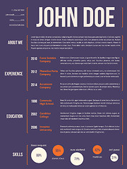 Image showing Modern resume cv template with curly brackets