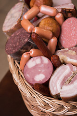 Image showing Variety of sausage products