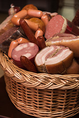 Image showing Variety of sausage products