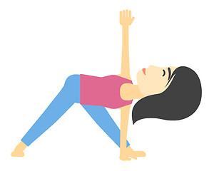 Image showing Woman practicing yoga.