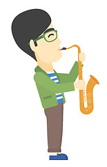 Image showing Man playing saxophone.