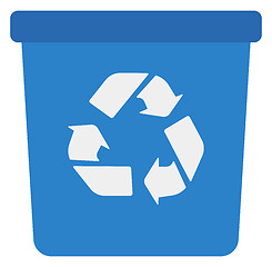 Image showing Blue recycle garbage can.