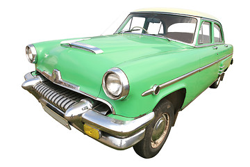 Image showing green retro car 50's