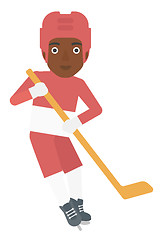 Image showing Ice-hockey female player.