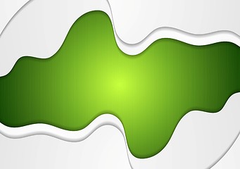 Image showing Bright green wavy corporate abstract background