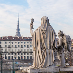 Image showing Turin, Italy - January 2016: Faith Statue