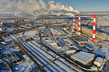 Image showing City power plant in winter season. Tyumen. Russia