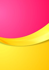 Image showing Pink and orange contrast gradient color wavy design