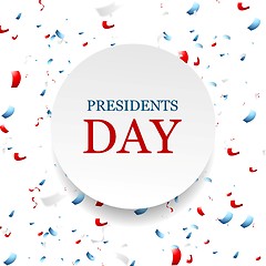 Image showing Presidents Day abstract USA colors confetti background