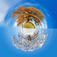 Image showing two season little planet concept