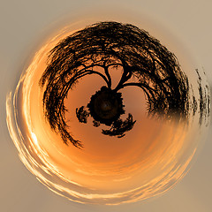 Image showing Beautiful Little planet with African sunset