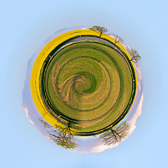 Image showing little planet of Beautiful summer rural landscape