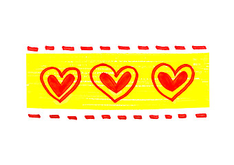 Image showing Abstract bright hearts pattern