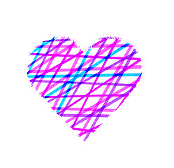 Image showing Abstract color striped pattern heart 