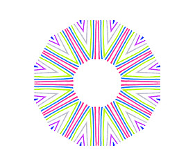 Image showing Abstract concentric round shape from color lines 