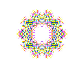 Image showing Abstract bright color concentric shape