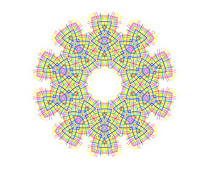 Image showing Abstract bright color concentric shape