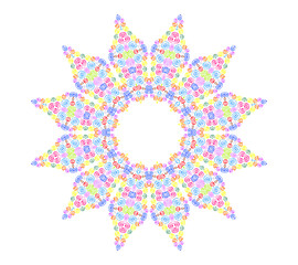 Image showing Abstract concentric pattern from curl color lines