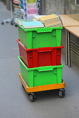 Image showing Books in Crates