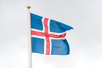 Image showing Iceland flag in the wind