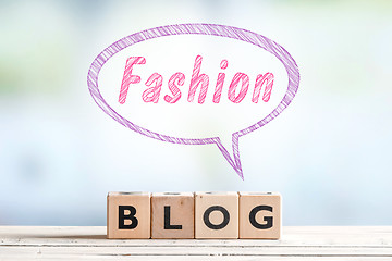 Image showing Fashion blog sign on a table