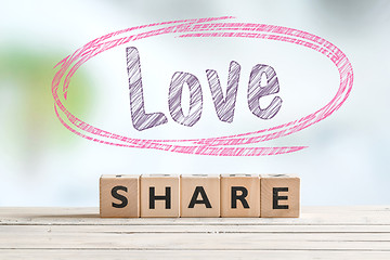 Image showing Share love sign with a sketch