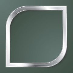 Image showing Silver metal rhombus shape on green background