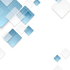 Image showing Abstract geometric tech blue squares design