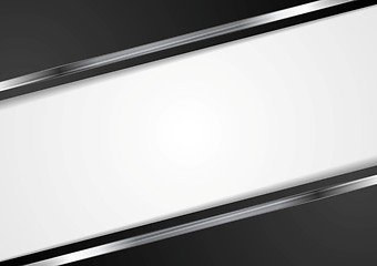 Image showing Tech dark background with metallic stripes