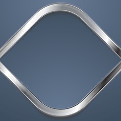 Image showing Silver metal rhombus shape on blue background