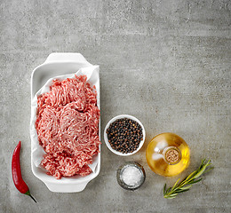 Image showing ground pork and various spices