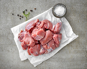 Image showing heap of fresh raw meat cuts