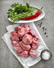 Image showing fresh raw meat cuts