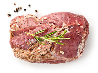 Image showing raw marinated pork tenderloin