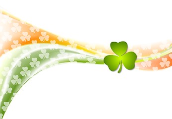 Image showing St. Patrick Day wavy background with Irish colors