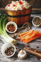 Image showing sauerkraut on rustic recipe