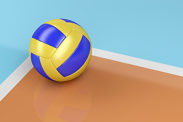 Image showing Volleyball ball on the floor 