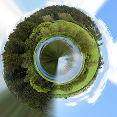 Image showing Beautiful summer rural landscape, tiny planet