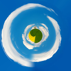 Image showing little planet of Beautiful summer rural landscape