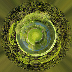 Image showing Beautiful summer rural landscape, tiny planet